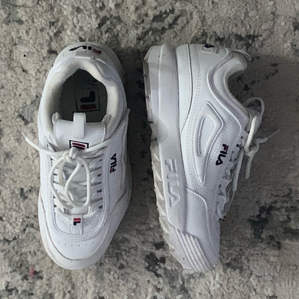 Fila White Sneakers with Chunky Design and Rubber Sole - Picture 5 of 6